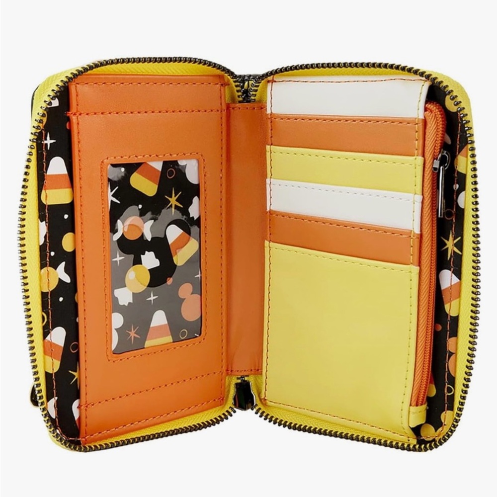 Loungefly Disney, Mickey and Friends Candy Corn Zip Around Wallet, Faux Leather - Picture 4 of 5